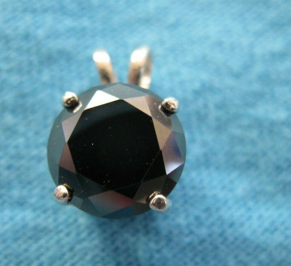 1.85ct BLACK DIAMOND NECKLACE,CERTI FICATE OF AUTHENTICITY,F REE DIAMOND TESTER