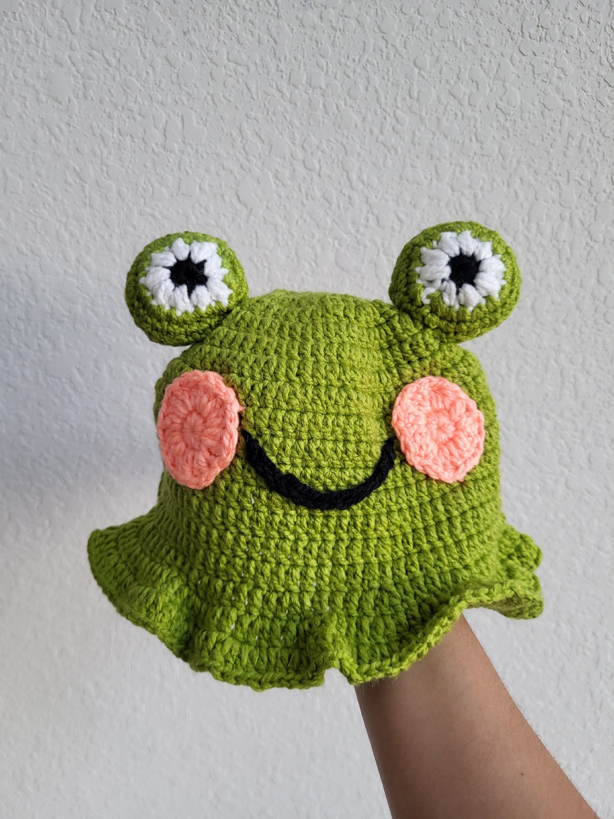 FROG Crochet Hat Beautiful handmade hat OS Adult