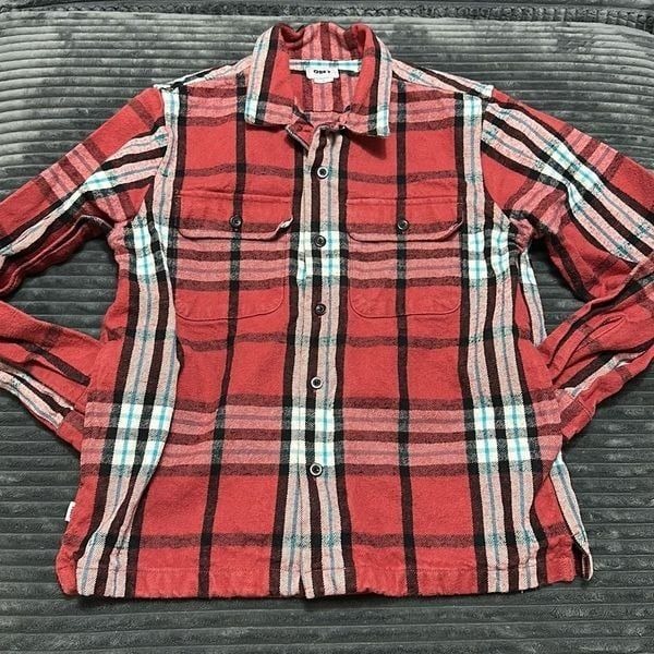 Obey Plaid Thick Flannel Stephan Shirt Jacket Long Sleeve Button Down Medium