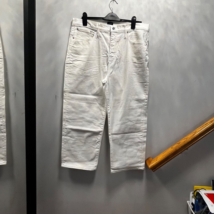 J. Crew Wide Leg Denim Trouser 34NWT White High Rise Jeans Women
