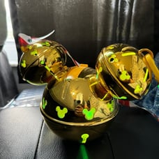 2021 Disney Parks Mickey Jingle Bell Gold Holiday Light Up Sipper