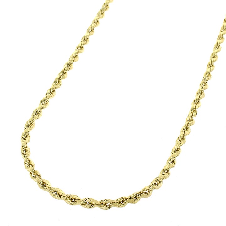 10k SOLID Real Yellow Gold Diamond Cut ROPE Chain Necklace 26 2.00mm 6.70 gr