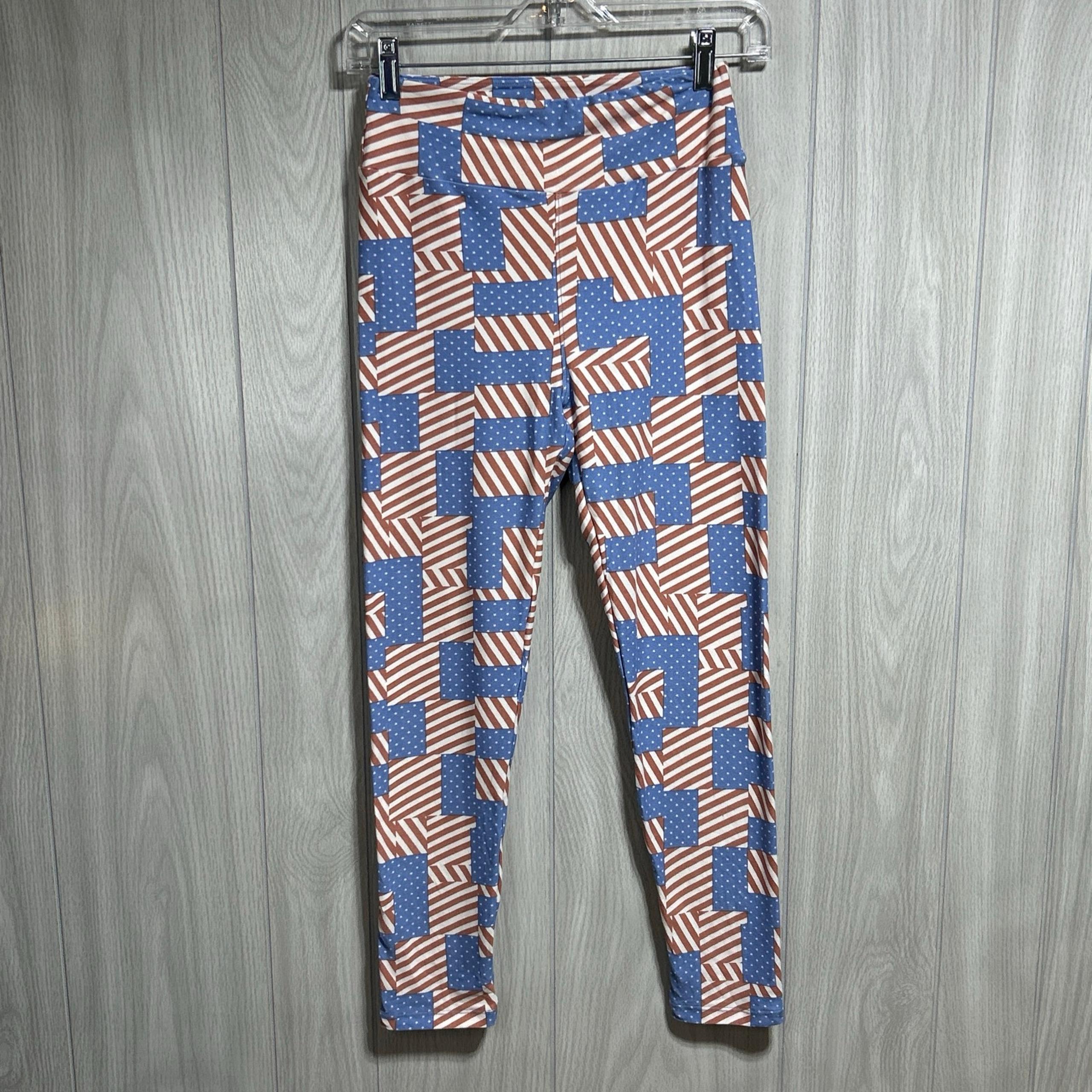 LuLaRoe USA American Flag Leggings Size One Size