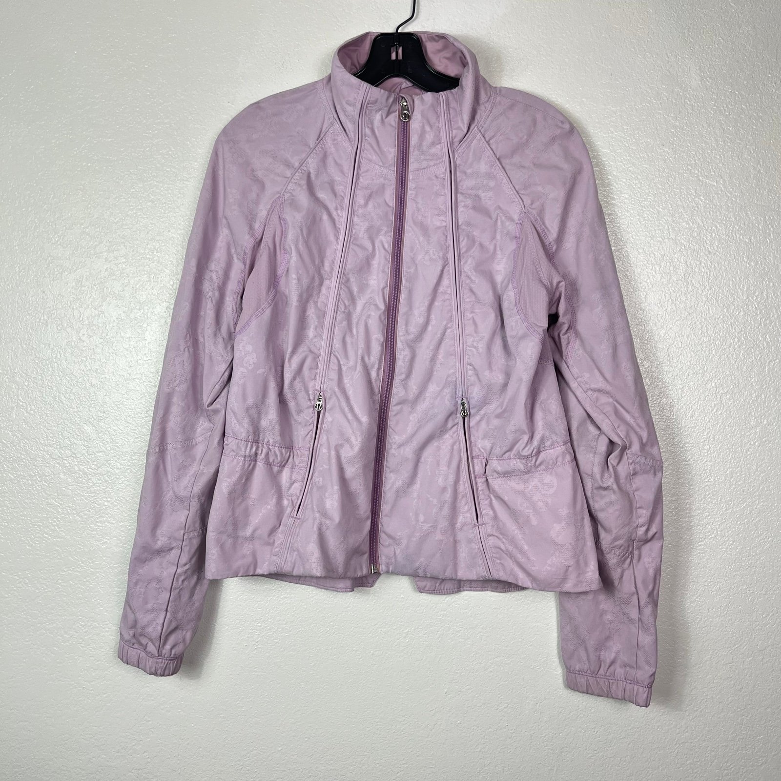 Lululemon Run Travel to Track Jacket Rose Quartz Lavender Jacquard Floral