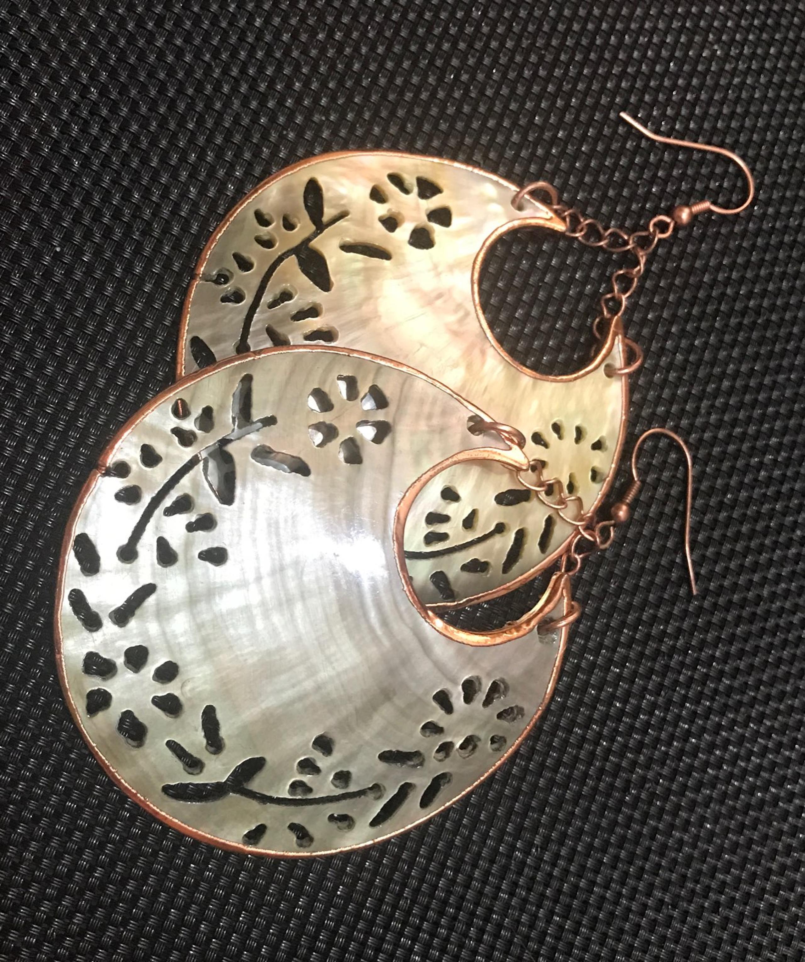 Abalone Copper Earrings