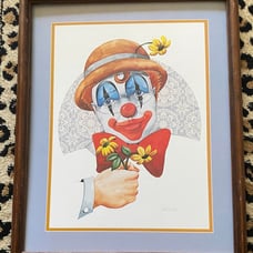 Vintage clown painting
