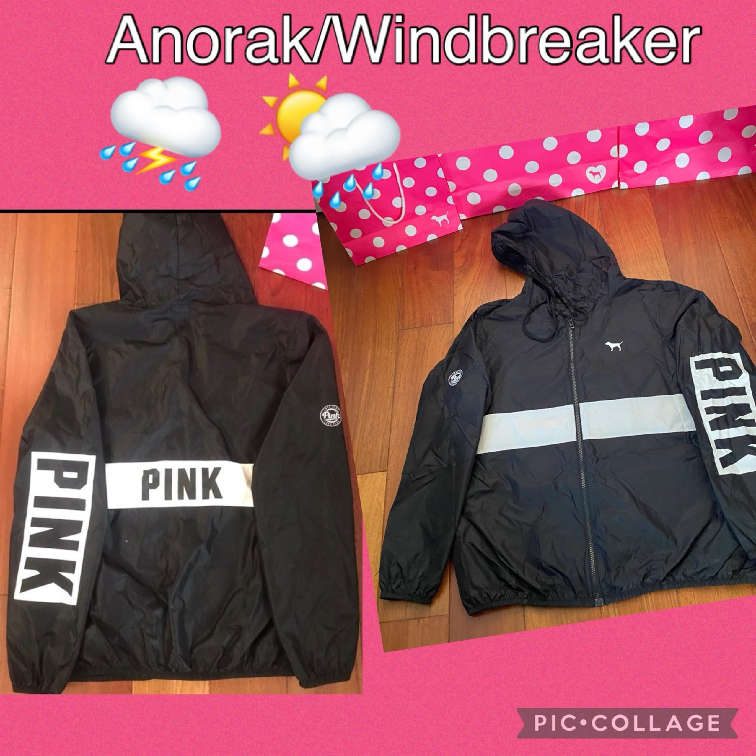 VS PINK Black Anorak Windbreaker