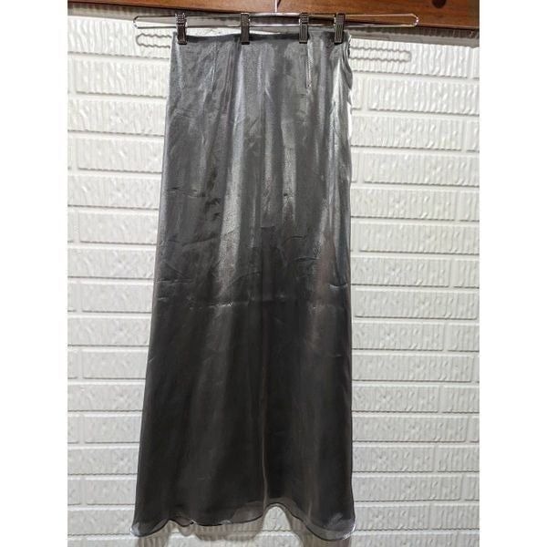Ann Taylor Women’s Silver Metallic A-Line Maxi Skirt Size 6