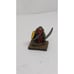 Sword wielding orc warlord with shield on stone slate spare game piece home deco