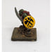 Sword wielding orc warlord with shield on stone slate spare game piece home deco
