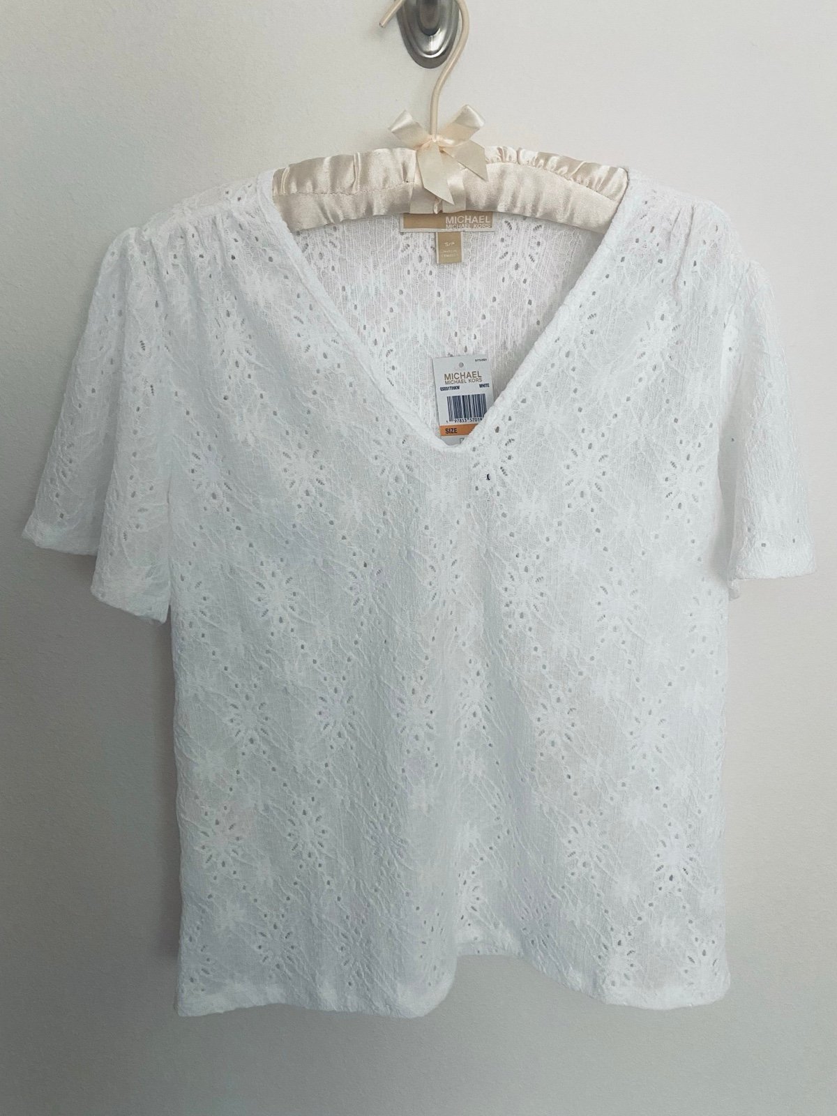 MICHAEL Michael Kors White Short Sleeve Blouse