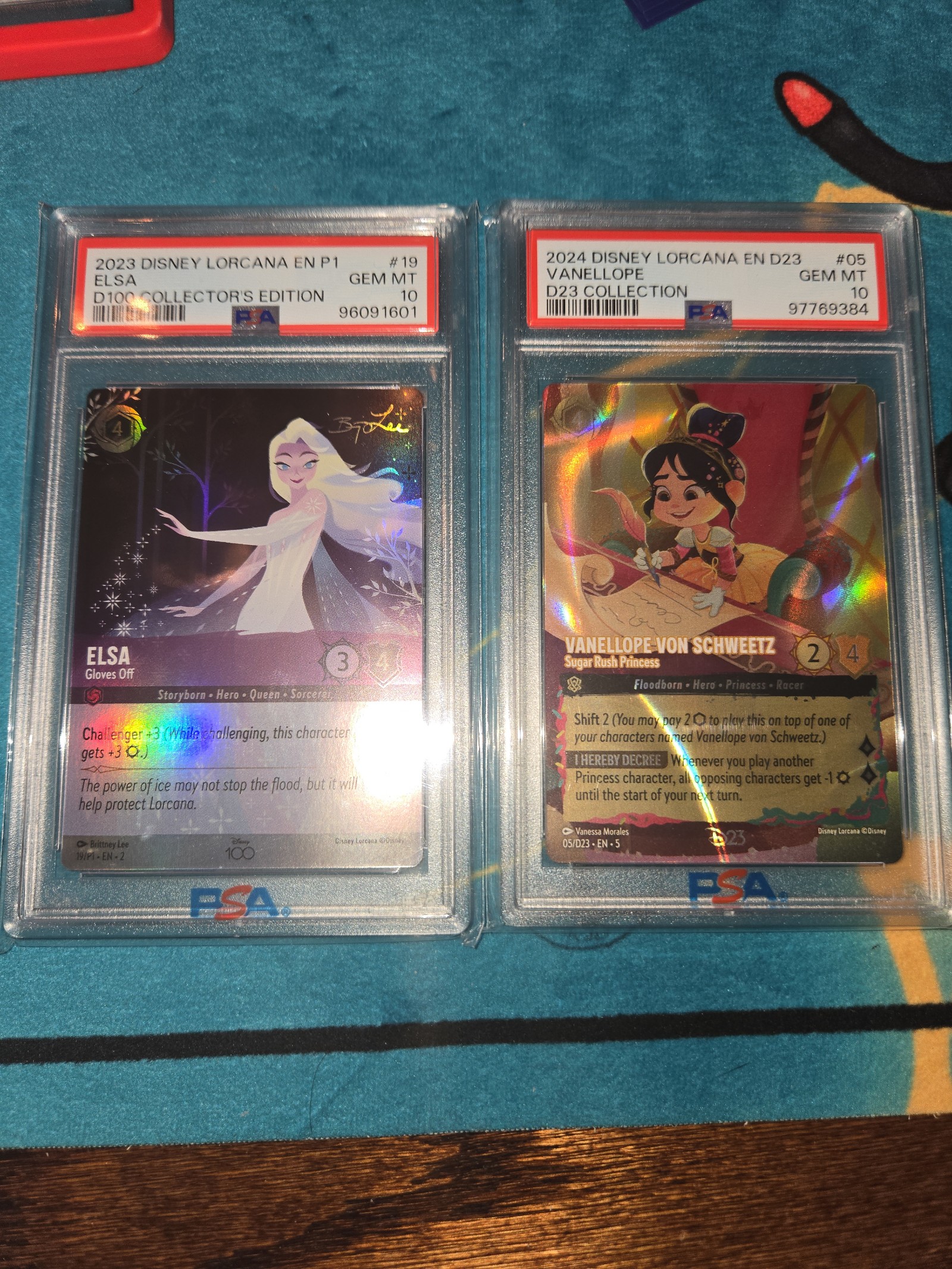 Lorcana Slab Bundle PSA 10 Elsa Gloves off and Vanellope Von Schweetz