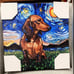 Dachshund Doxie Starry Night Themed Canvas Art Print