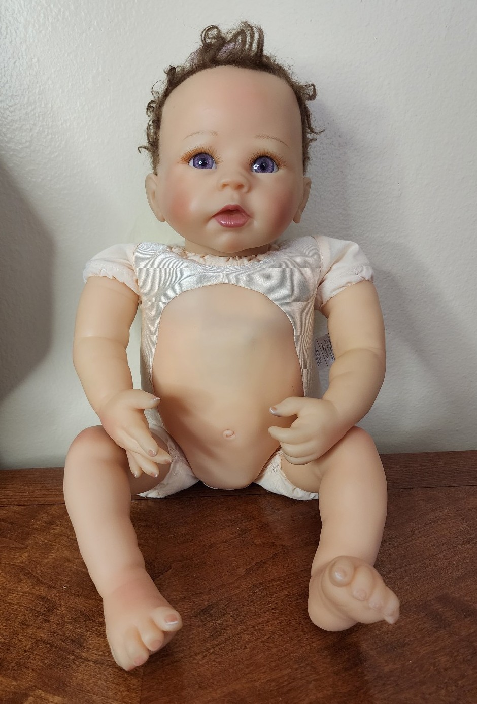 Linda Murray ADG Purple Eye Brown Hair Silicone Weighted Baby Doll 20 Works
