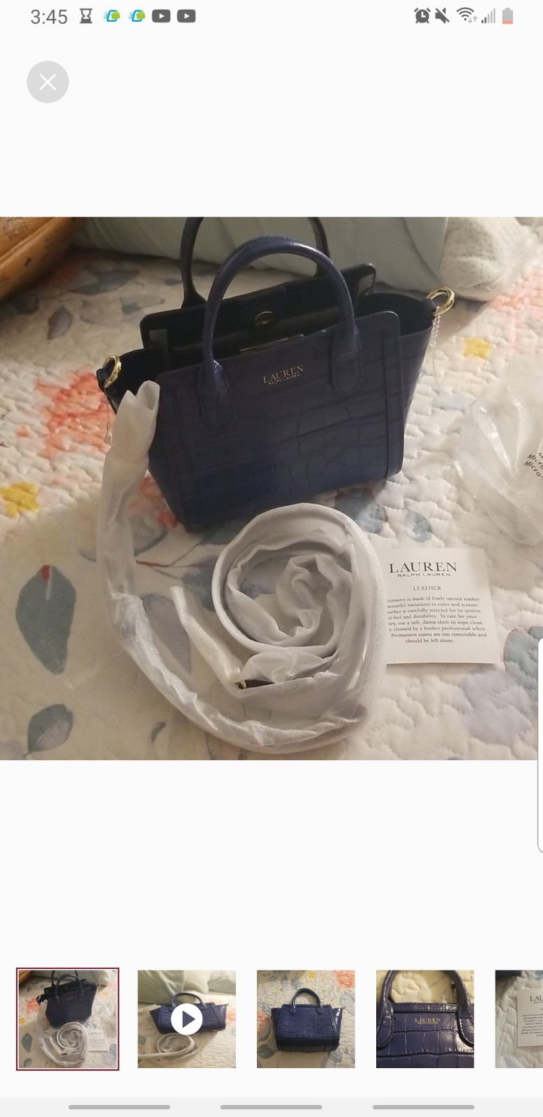 Ralph Lauren pringle indigo bag