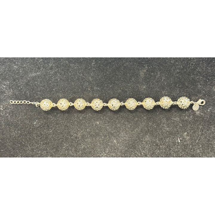 8.5 Inch Unbranded 925 Sterling Silver Ball Chain Bracelet w/ Lobster Clasp