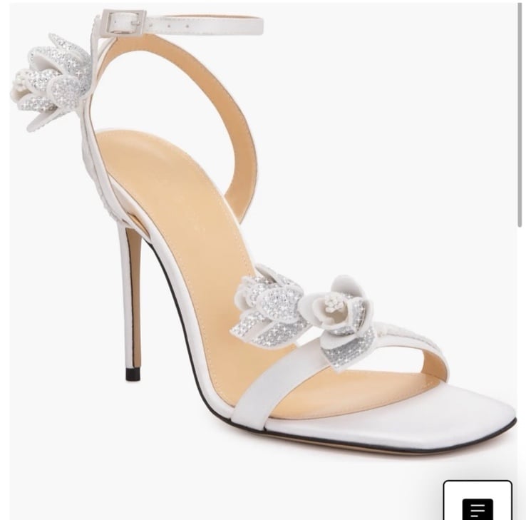 Mach & Mach wonder tulip slingback sandal - white - 38.5