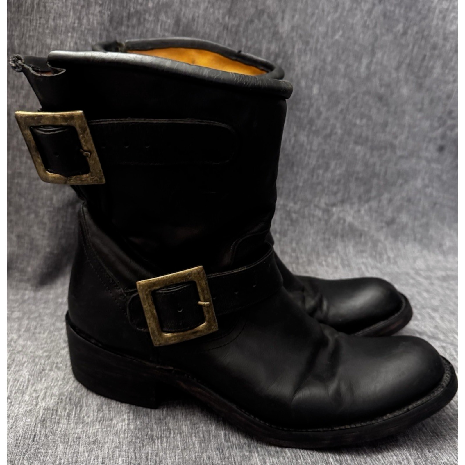 Old Gringo Boot Star Wome's Black Biker Engineer Cowboy Size 7.5B