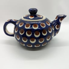 Polka dot polish pottery teapot