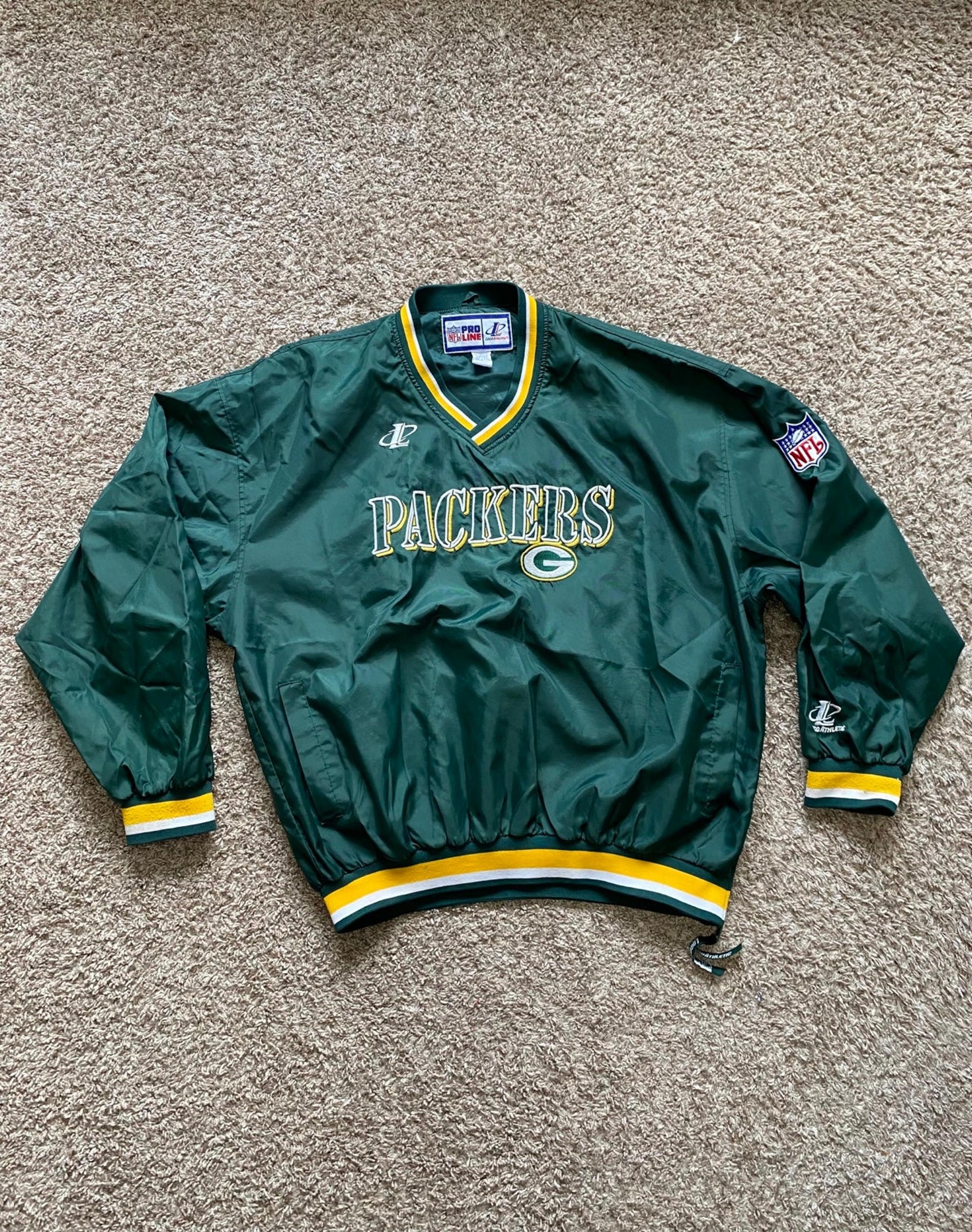 Vintage 90s Green Bay Packers NFL Pro Line Pull Over Windbreaker Men’s Size XL