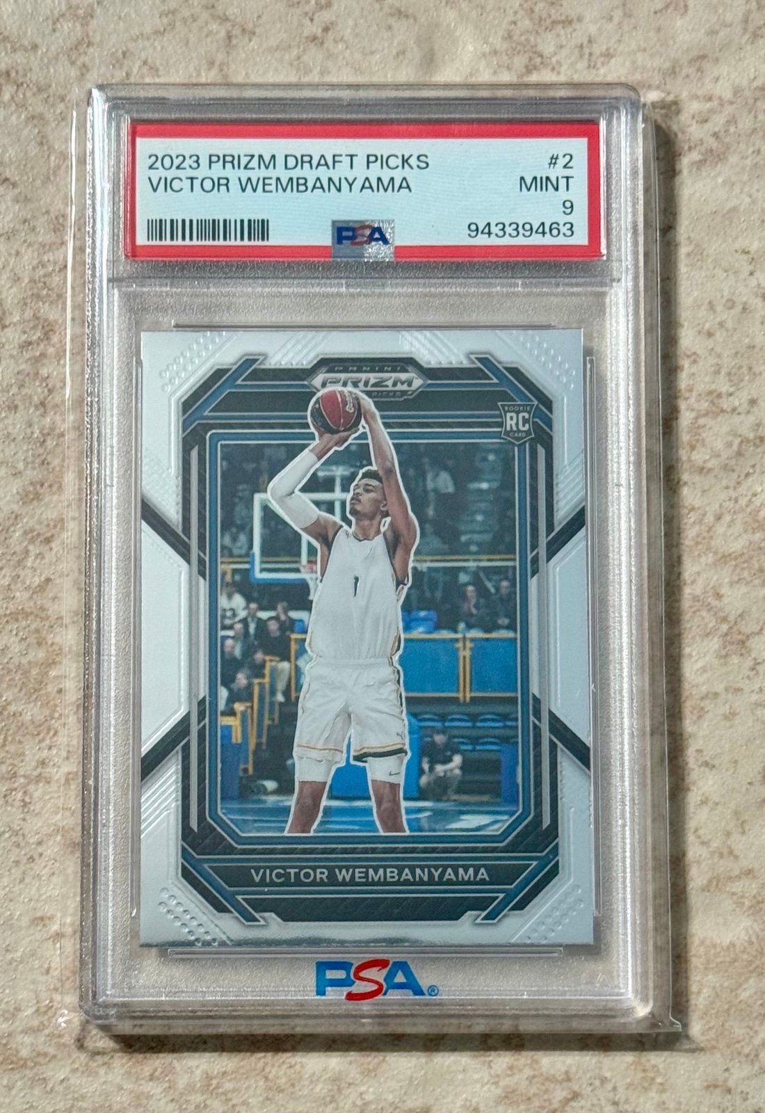 2023 PANINI PRIZM DRAFT PICKS #2 VICTOR WEMBANYAMA ROOKIE RC PSA 9 Mint SPURS