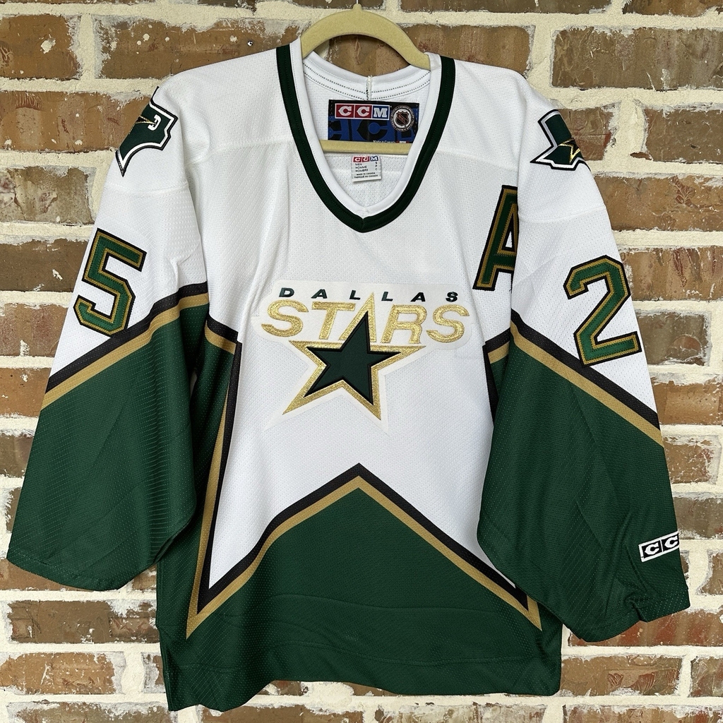 VTG Joe Nieuwendyk Dallas Stars CCM NHL Sewn Jersey Men's Size S Signed