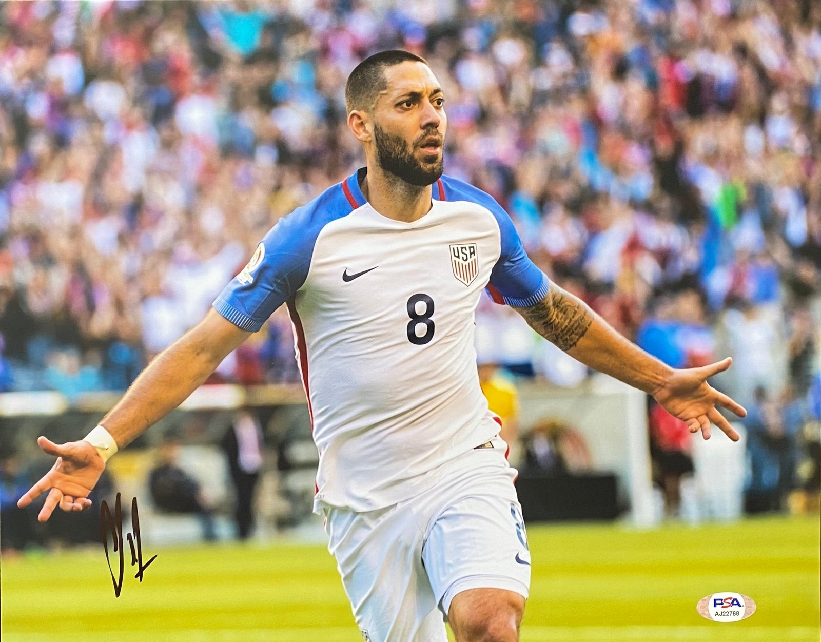 Clint Dempsey Signed Autograph 11x14 Photo USA Olympics WORLD CUP PSA COA Soccer