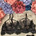 3 Pcs Black Lace Bra Panty Garter Belt Lingerie Set