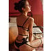 3 Pcs Black Lace Bra Panty Garter Belt Lingerie Set