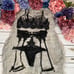 3 Pcs Black Lace Bra Panty Garter Belt Lingerie Set
