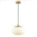 12” Single Opal Glass Pendant Light (Antique Brass Finish)