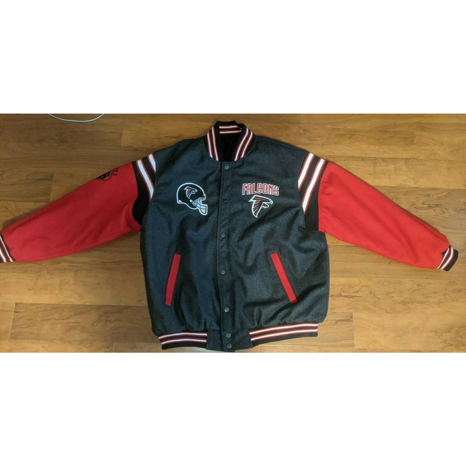 NFL Atlanta Falcons Football Varsity Jacket Wool 3XL Ribbed Excellent Condition