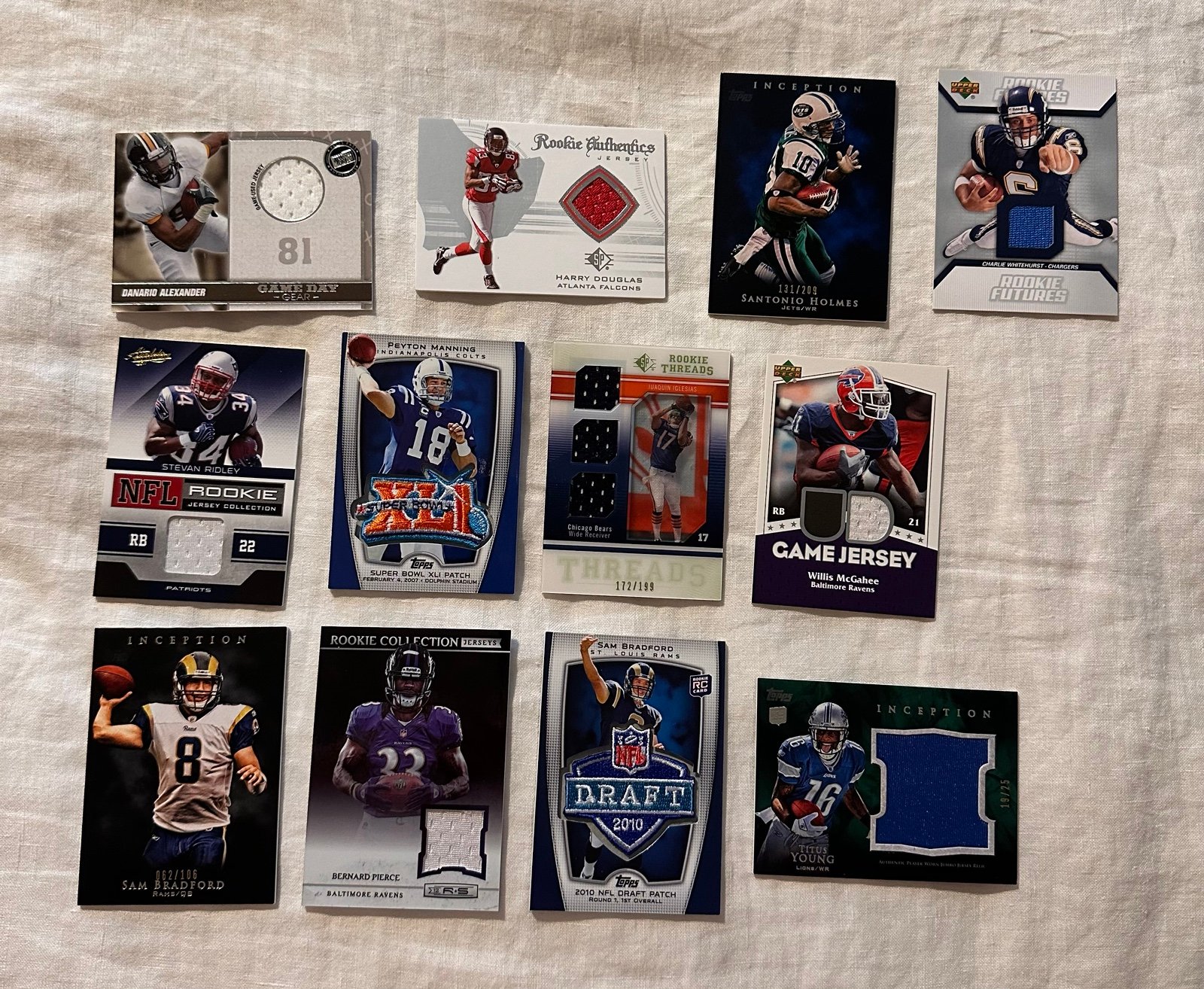 Sam Bradford Santonio Holmes Rookie Card Patch Lot
