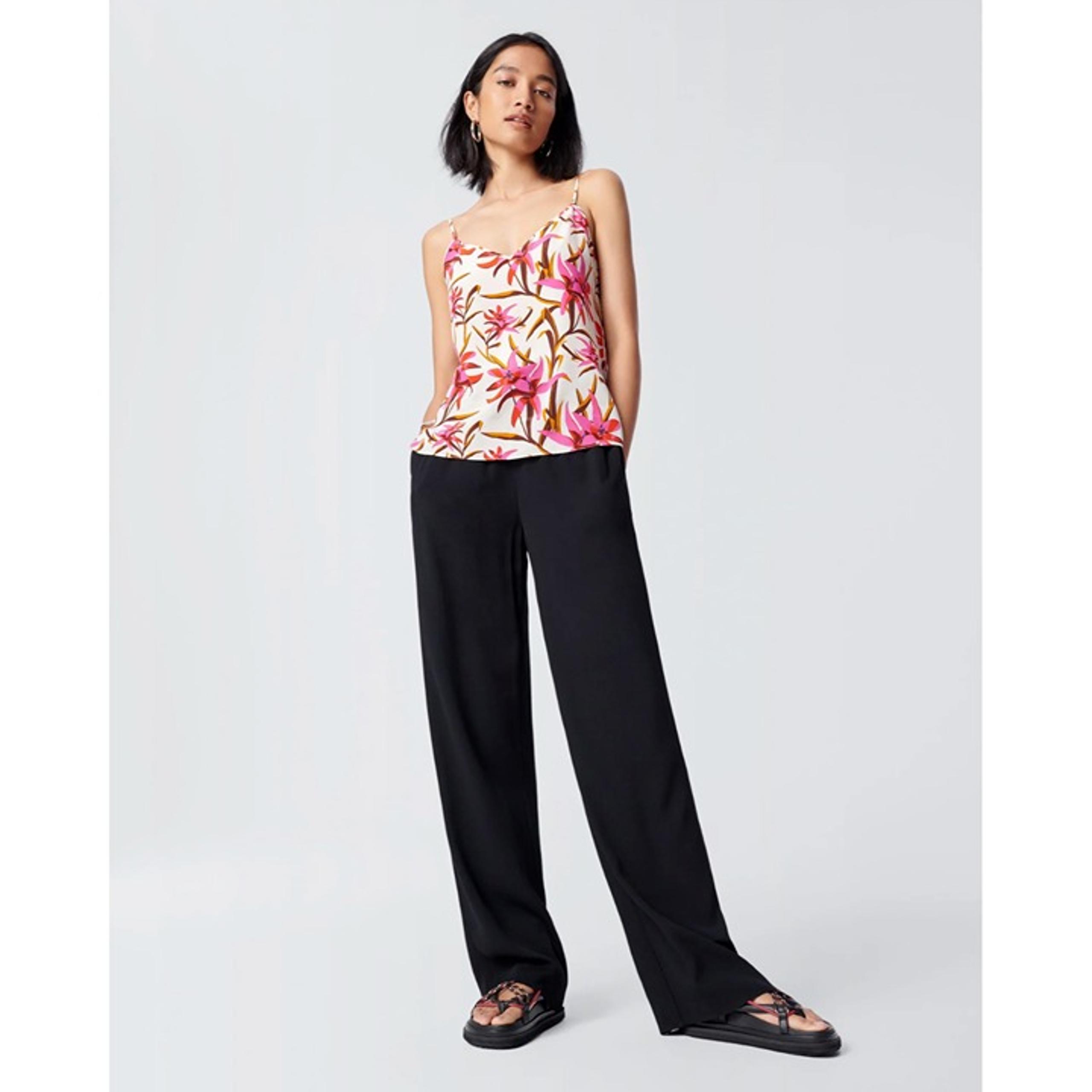 DVF Denise Pajama Pants in Black, Size 12