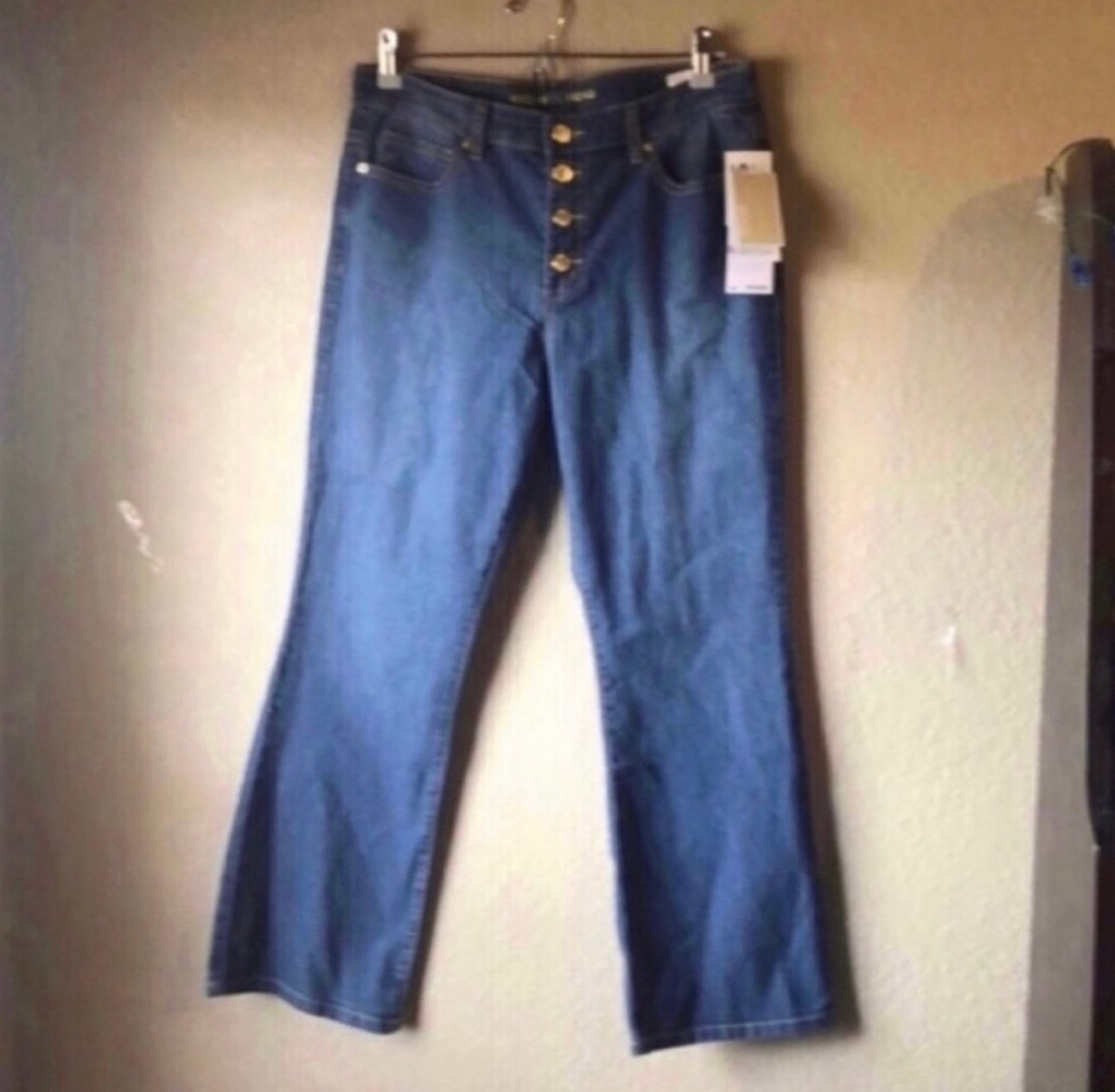 New Michael Kors Jeans Women’s Button Fly Bootcut Casual Denim Blue Jeans Sz 10