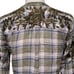 Johnny Was Workshop Blouse Womens Sz S Green Plaid Embroidered Floral Button Top