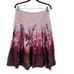 Vintage 90s Skirt 8 Maroon Floral Silk Drop Waist Pleated Full Formal Glam