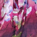 Vintage 90s Skirt 8 Maroon Floral Silk Drop Waist Pleated Full Formal Glam