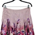 Vintage 90s Skirt 8 Maroon Floral Silk Drop Waist Pleated Full Formal Glam