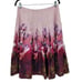 Vintage 90s Skirt 8 Maroon Floral Silk Drop Waist Pleated Full Formal Glam
