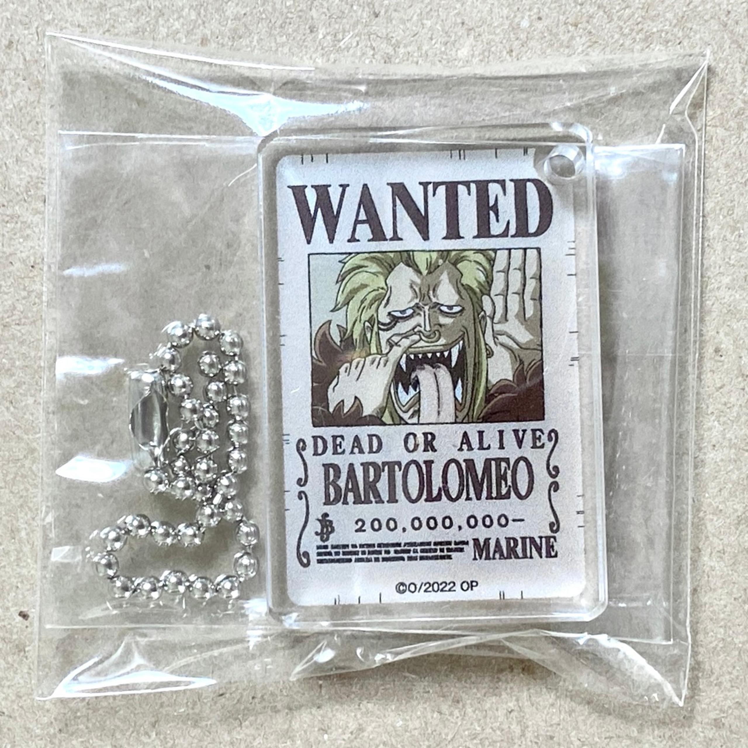 One Piece Thick Acrylic Block Wanted Poster Bartolomeo Keychain