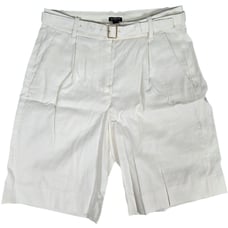 J. Crew Pleated 9 trouser short with belt in linen blend in Ivory NWT