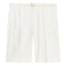 J. Crew Pleated 9 trouser short with belt in linen blend in Ivory NWT