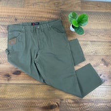 WRANGLER 44X32 riggs Workwear Carpenter Cargo Green Pants Men’s