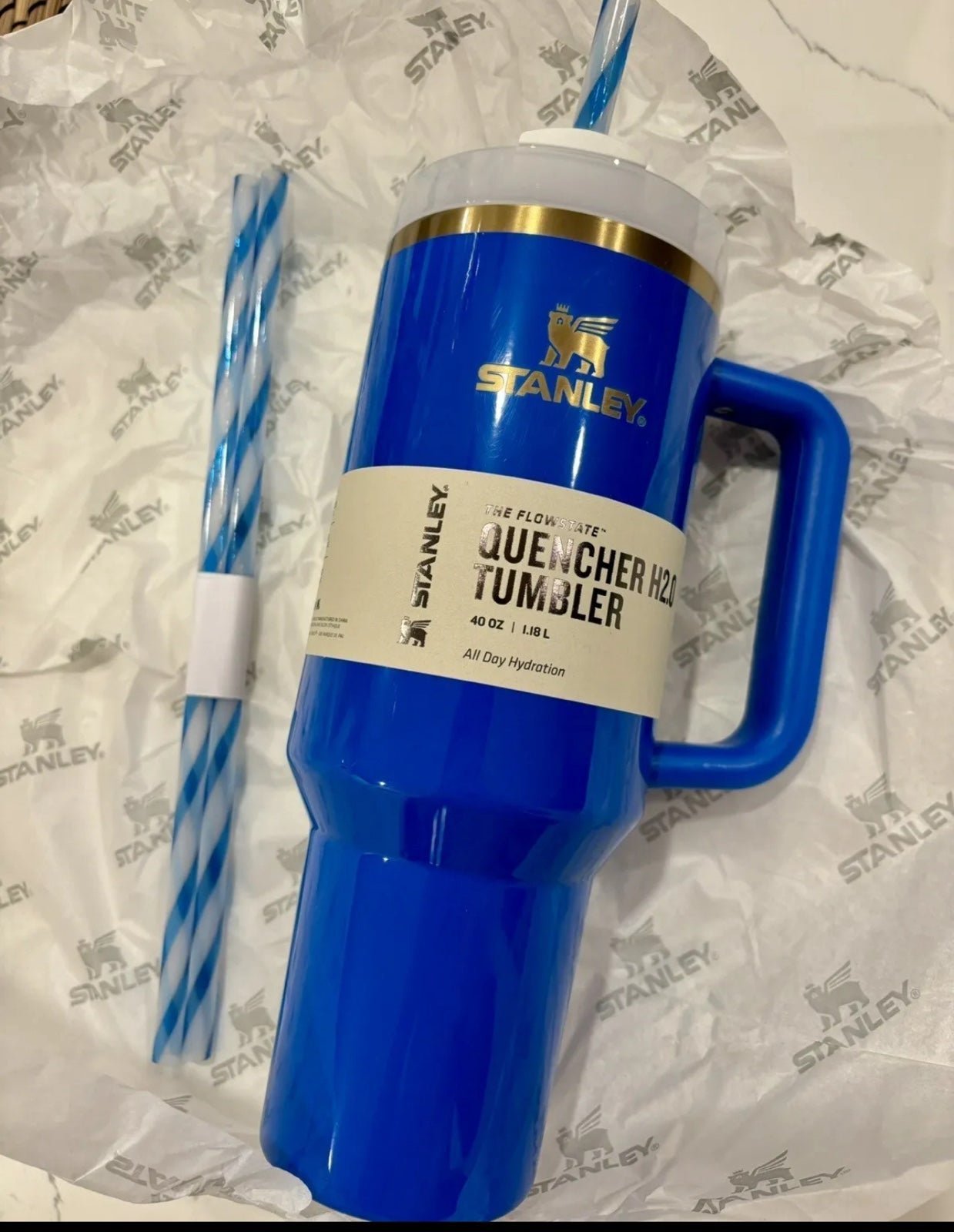 Stanley Arctic Twist Quencher H2.0 Flowstate Tumbler 40 OZ IN HAND SHIPS NOW
