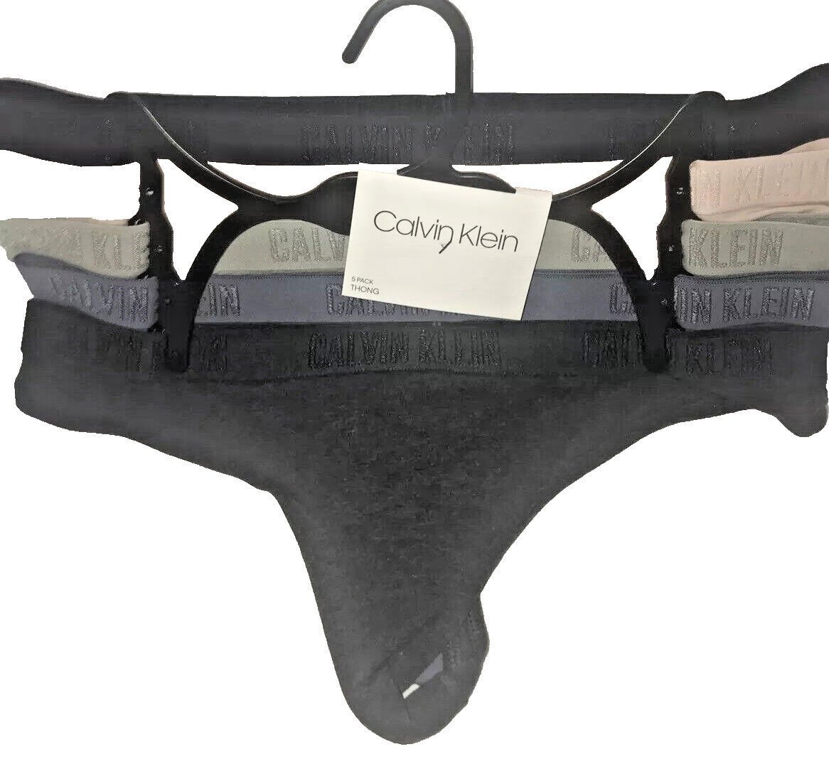 Calvin Klein Women's Thong Panty 5 Pack Gray/Blue/Grey /Pink/Blue New