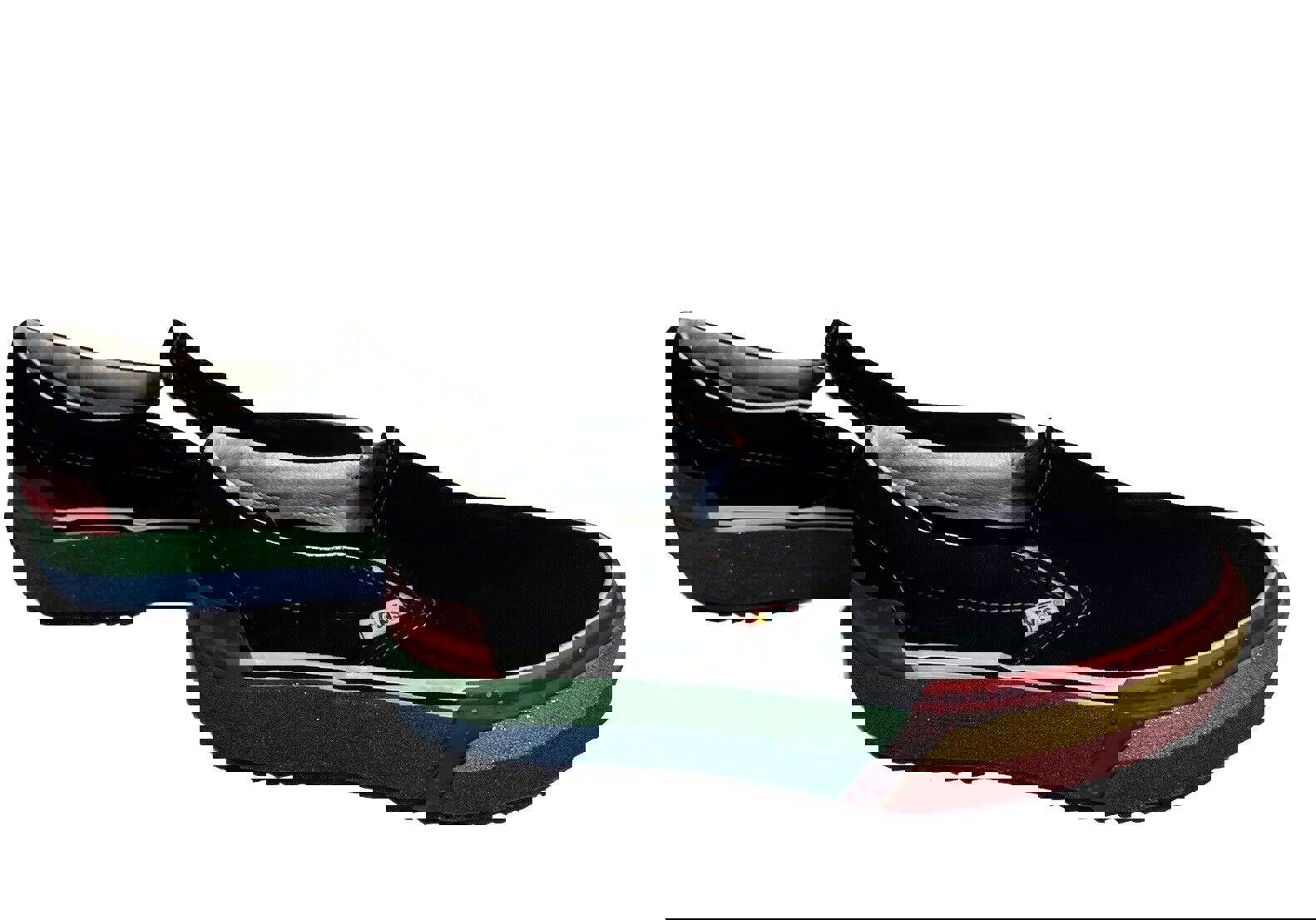 Vans,Glitter, Stacked Platform,Slip on,Rainbow,Womens size 7 shoes Sparkle Heavy