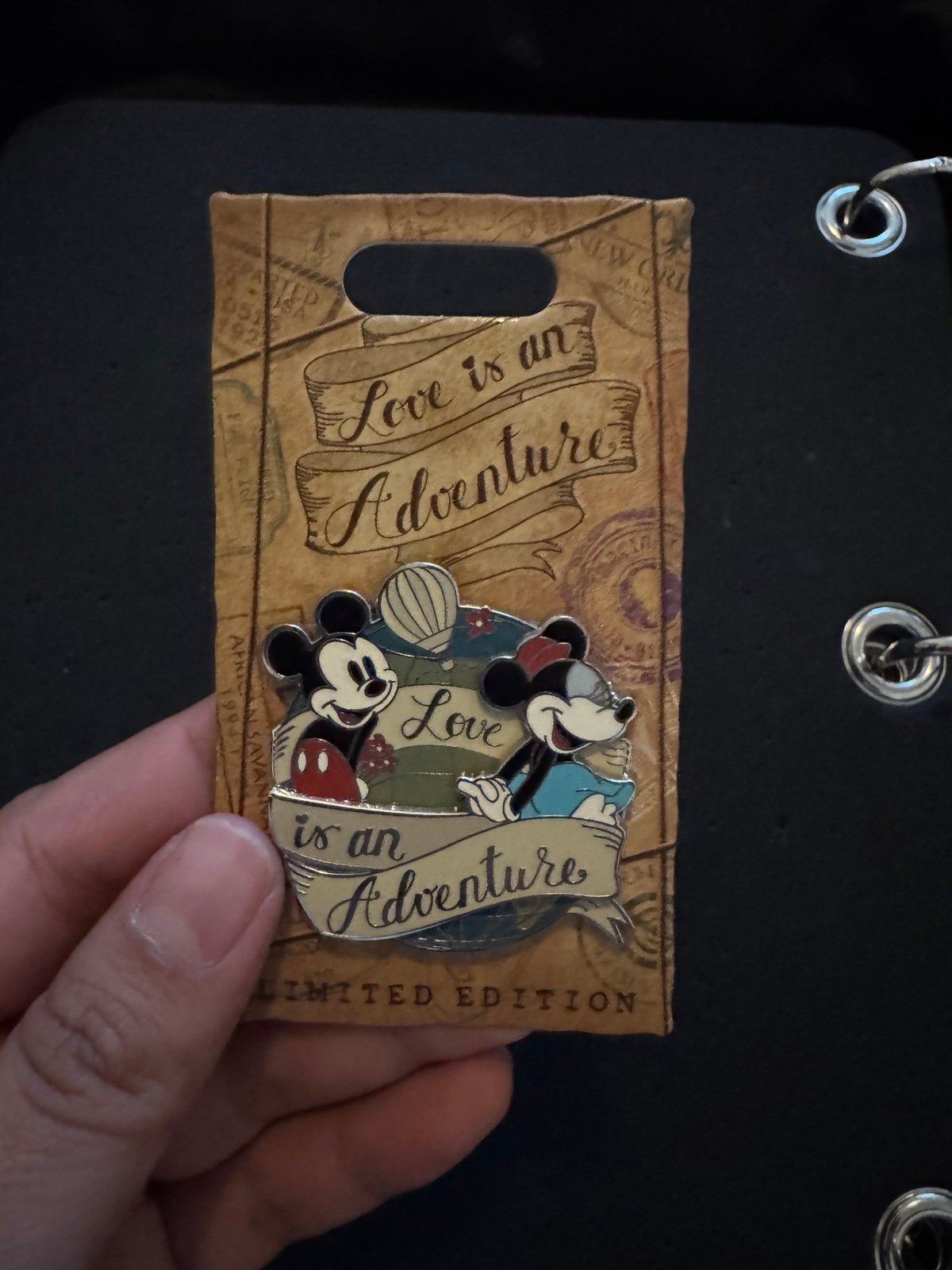 Mickey and Minnie love is an adventure pin