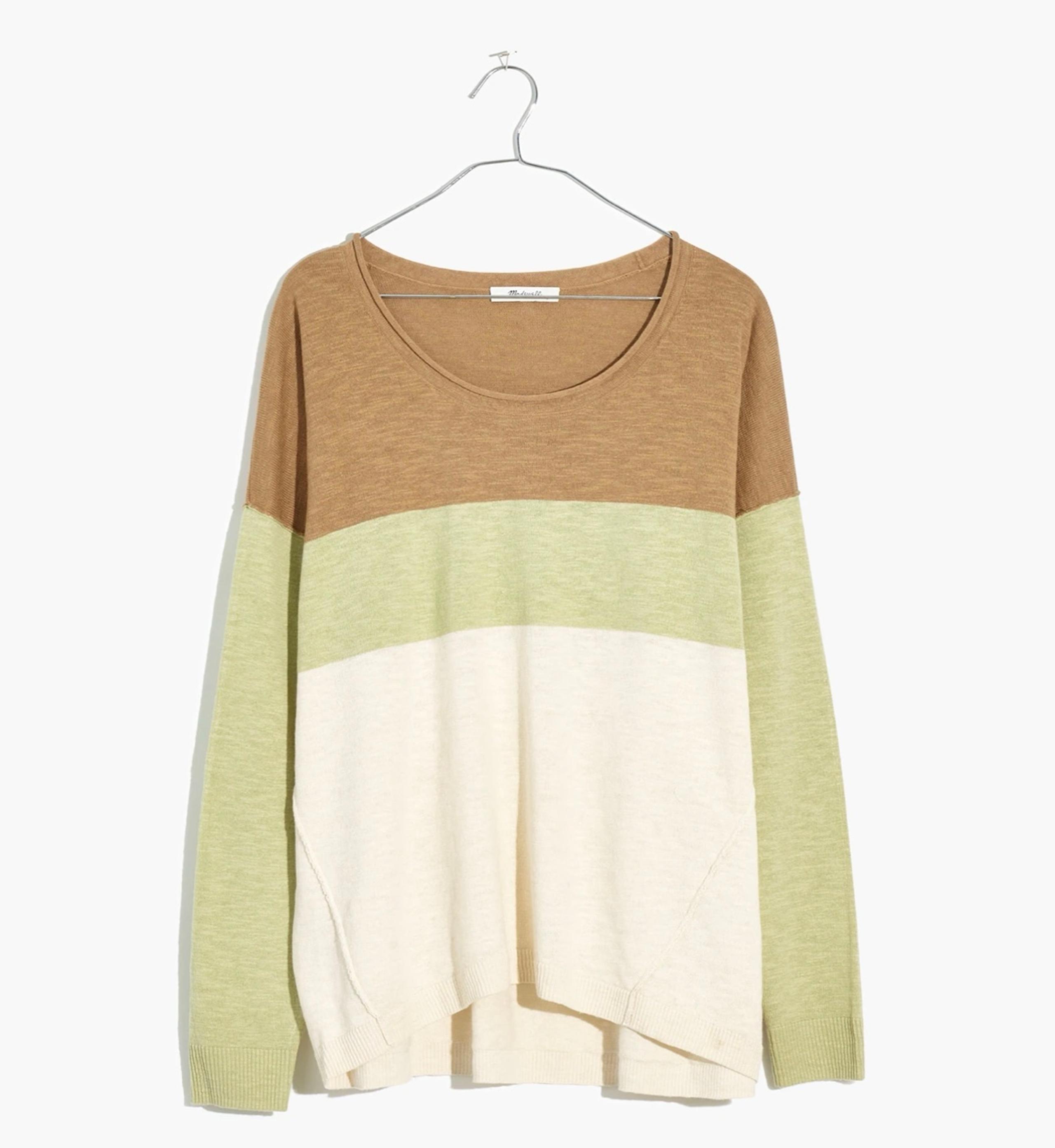 Madewell Palmdale Pullover Sweater in Colorblock Stripe Summer Sweater Small