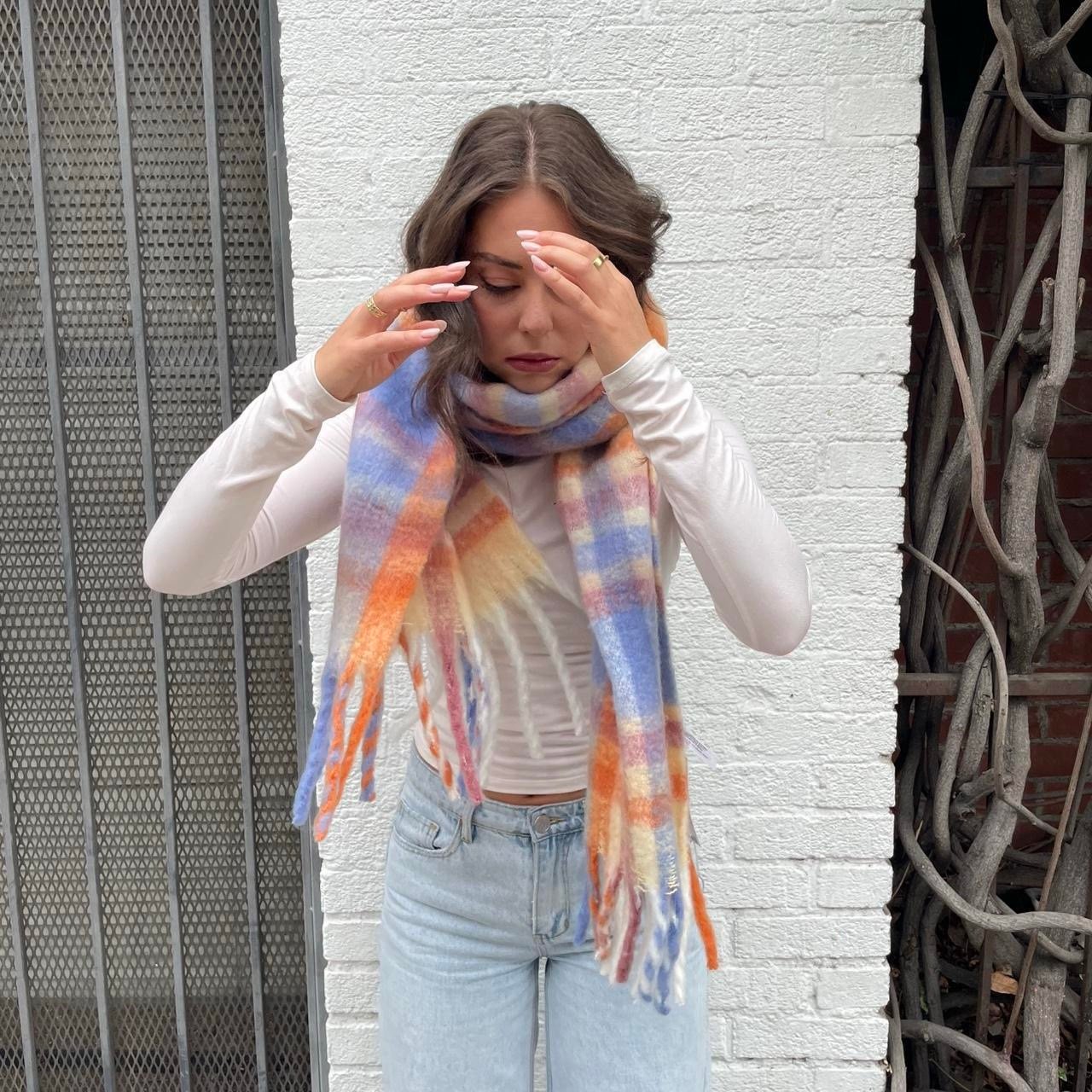 NWT urban outfitters cuncky Multicoloured plaid scarf